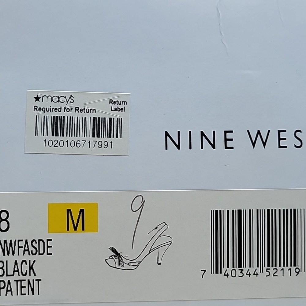 Nine West Glossy Black Peep-Toe Heels - Picture 3 of 3
